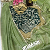 Pistachio paradise crush tissue saree